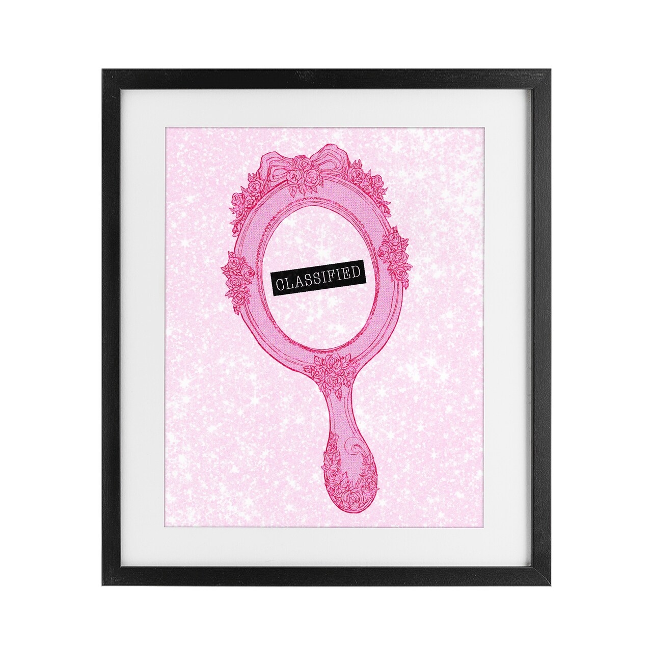 Stupell Industries Classified Ornate Pink Mirror Framed Print Under Glass, design by Ziwei Li